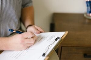 Person with clipboard